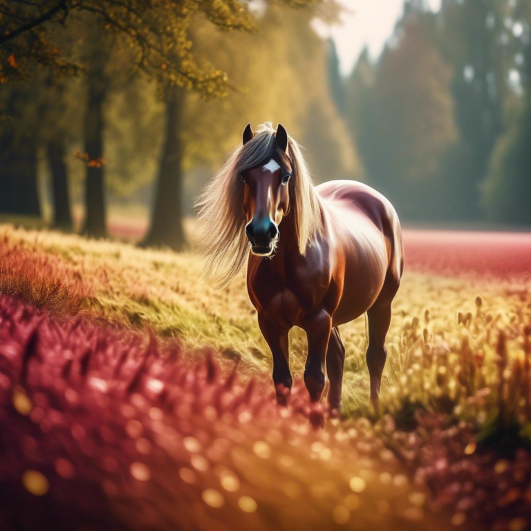 Pony Trense von Waldhausen in changierenden Regenbogenfarben